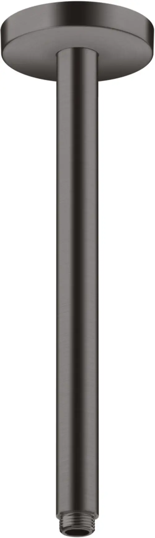 Deckenanschluss aus Metall in mattem Schwarz mit rundem Fuß, ideal für die Anbringung von Duschsystemen. Produkt von AXOR.